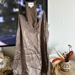 Cami NYC Women's Lace Trim Tank - Brown
